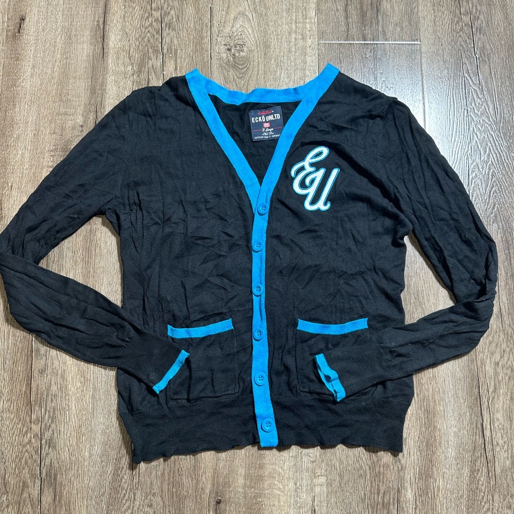Ecko Unlimited Black and Blue Cardigan
